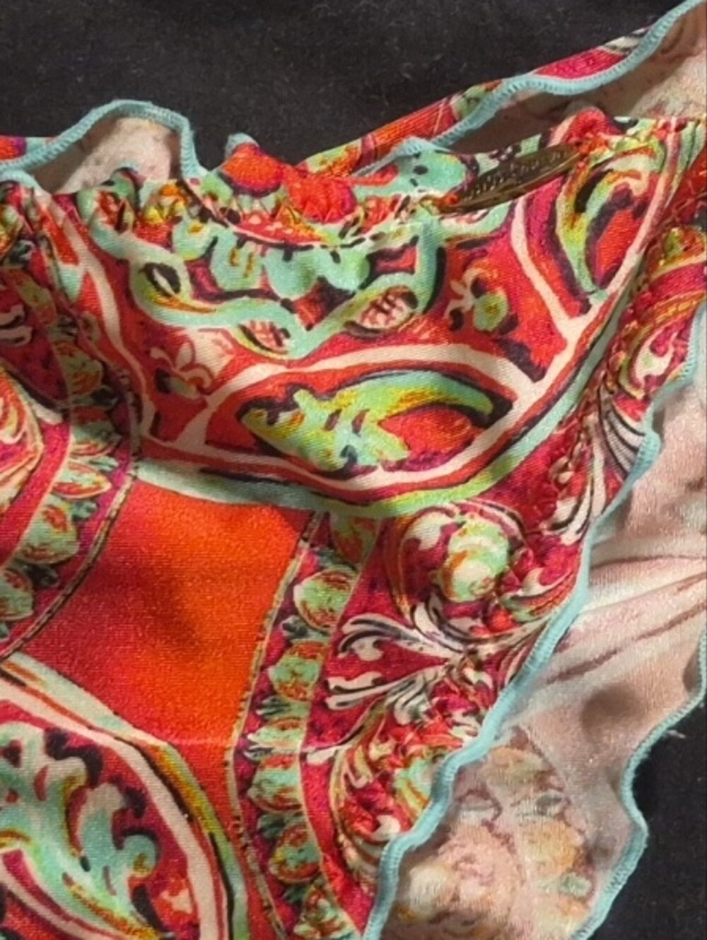 Luli Fama Red Paisley You Provoked The Fire Bikini Bottom L